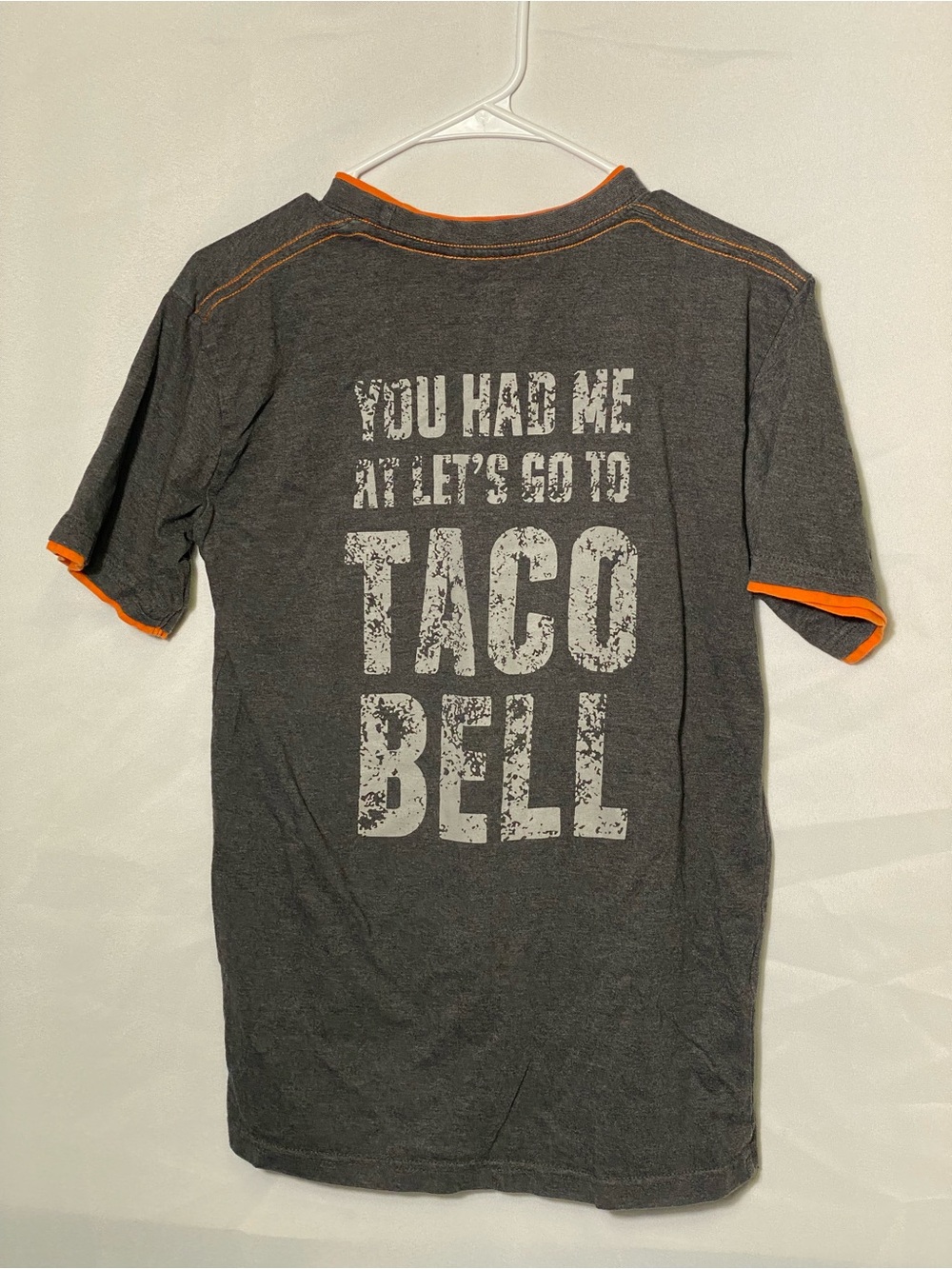 Taco Bell Graphic Tee - Charcoal with Orange Trim